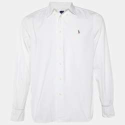 Pre Owned Ralph Lauren White Cotton Button Front Shirt L