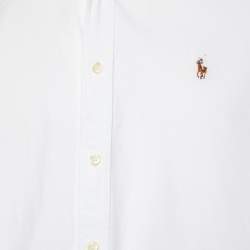 Pre Owned Ralph Lauren White Cotton Button Front Shirt L