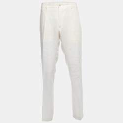 Pre Owned Ralph Lauren Cream Linen Trousers XL