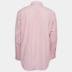 Pre Owned Ralph Lauren Pink Checked Cotton Button Down Custom Fit Full Sleeve Shirt XL