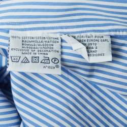 Pre Owned Ralph Lauren Blue Striped Cotton Button Front Full Sleeve Shirt XL