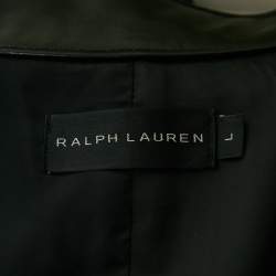 Pre Owned Ralph Lauren Black Leather Moto Jacket L