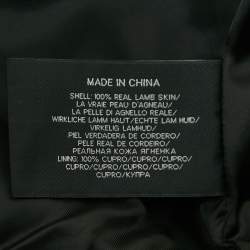 Pre Owned Ralph Lauren Black Leather Moto Jacket L