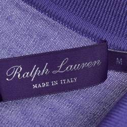 Pre Owned Ralph Lauren Purple Cotton Full Sleeve Polo T-Shirt M