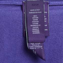 Pre Owned Ralph Lauren Purple Cotton Full Sleeve Polo T-Shirt M
