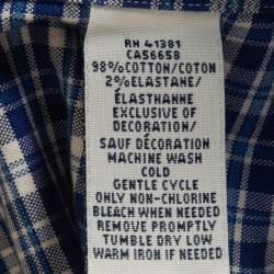 Pre Owned Ralph Lauren Blue Checked Cotton Button Down Full Sleeve Shirt XL