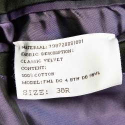 Pre Owned Ralph Lauren Black Velvet Double Breasted Blazer M