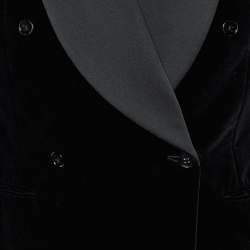 Pre Owned Ralph Lauren Black Velvet Double Breasted Blazer M
