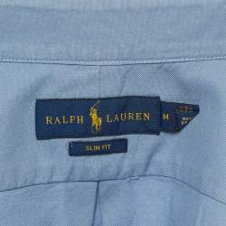 Pre Owned Polo Ralph Lauren Blue Cotton Slim Fit Shirt M
