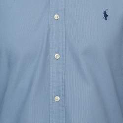 Pre Owned Polo Ralph Lauren Blue Cotton Slim Fit Shirt M