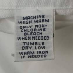 Pre Owned Ralph Lauren White Logo Embroidered Cotton Button Down Shirt M