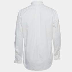 Pre Owned Ralph Lauren White Logo Embroidered Cotton Button Down Shirt M