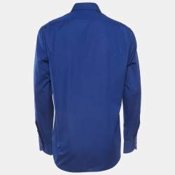Pre Owned Ralph Lauren Purple Label Blue Cotton Button Front Shirt L