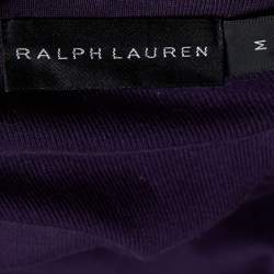 مملوكة مسبقًا Ralph Lauren Purple Ribbed Knit Crew Neck T-Shirt M