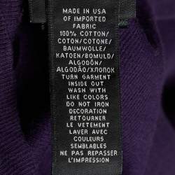 مملوكة مسبقًا Ralph Lauren Purple Ribbed Knit Crew Neck T-Shirt M