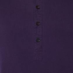 مملوكة مسبقًا Ralph Lauren Purple Ribbed Knit Crew Neck T-Shirt M