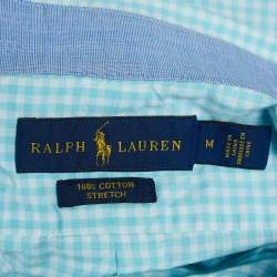 Pre Owned Ralph Lauren Blue Checkered Cotton Button Front Shirt M