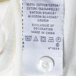 Pre Owned Ralph Lauren White Chevron Stripe Cotton Rugby Polo T-Shirt M