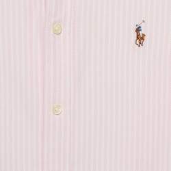 Pre Owned Ralph Lauren Pink Striped Cotton Knit Oxford Button Down Shirt M