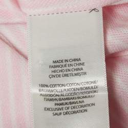 Pre Owned Ralph Lauren Pink Striped Cotton Knit Oxford Button Down Shirt M
