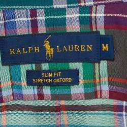 Pre Owned Ralph Lauren Green Tartan Checked Cotton Slim Fit M