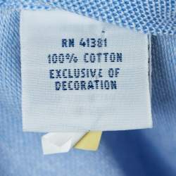 Pre Owned Ralph Lauren Blue Knit Oxford Buttoned Shirt XXL