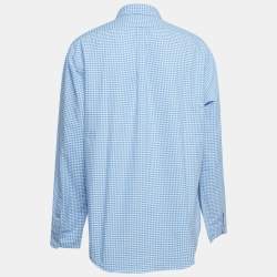 Pre Owned Polo Ralph Lauren Blue Gingham Cotton Shirt XXL