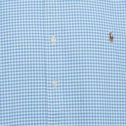 Pre Owned Polo Ralph Lauren Blue Gingham Cotton Shirt XXL