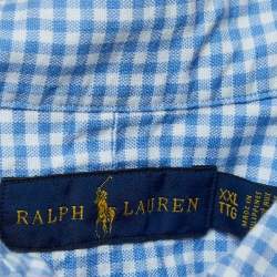 Pre Owned Polo Ralph Lauren Blue Gingham Cotton Shirt XXL