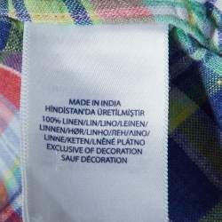 Pre Owned Ralph Lauren Multicolor Madras Check Linen Button Down Shirt M