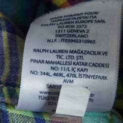 Pre Owned Ralph Lauren Multicolor Madras Check Linen Button Down Shirt M