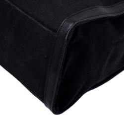 مملوكة مسبقًا Ralph Lauren Black Canvas and Leather Shopper Tote