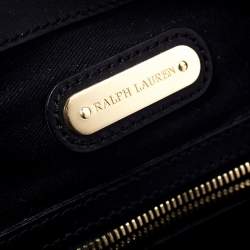 مملوكة مسبقًا Ralph Lauren Black Canvas and Leather Shopper Tote