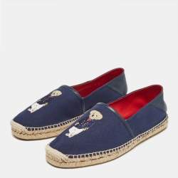 Pre Owned Ralph Lauren Navy Blue Denim Slip On Espadrille Size 41