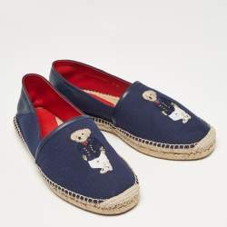 Pre Owned Ralph Lauren Navy Blue Denim Slip On Espadrille Size 41