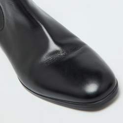 Pre Owned Ralph Lauren Black Leather Chelsea Ankle Length Boots Size 42.5