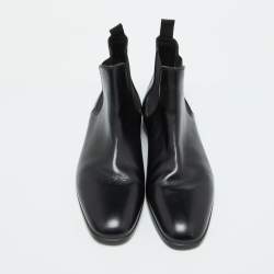 Pre Owned Ralph Lauren Black Leather Chelsea Ankle Length Boots Size 42.5