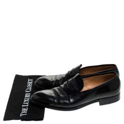 Pre Owned Ralph Lauren Black Leather Penny Loafers Size 44