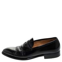 Pre Owned Ralph Lauren Black Leather Penny Loafers Size 44