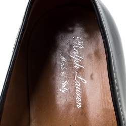Pre Owned Ralph Lauren Black Leather Penny Loafers Size 44