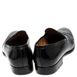 Pre Owned Ralph Lauren Black Leather Penny Loafers Size 44