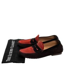 Pre Owned Ralph Lauren Multicolor Suede Penny Loafers Size 40