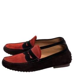 Pre Owned Ralph Lauren Multicolor Suede Penny Loafers Size 40