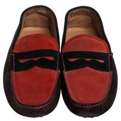 Pre Owned Ralph Lauren Multicolor Suede Penny Loafers Size 40