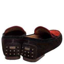 Pre Owned Ralph Lauren Multicolor Suede Penny Loafers Size 40