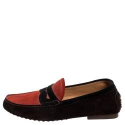 Pre Owned Ralph Lauren Multicolor Suede Penny Loafers Size 40