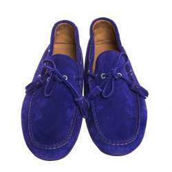 Pre Owned Ralph Lauren Purple Suede Harold Tassel Loafers Size 45