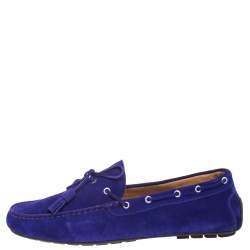 Pre Owned Ralph Lauren Purple Suede Harold Tassel Loafers Size 45