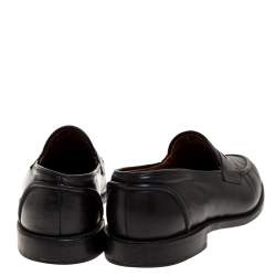 Pre Owned Ralph Lauren Black Leather Penny Slip On Loafers Size 42