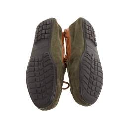 Pre Owned Ralph Lauren Green Suede and Leather Loafers Size 41